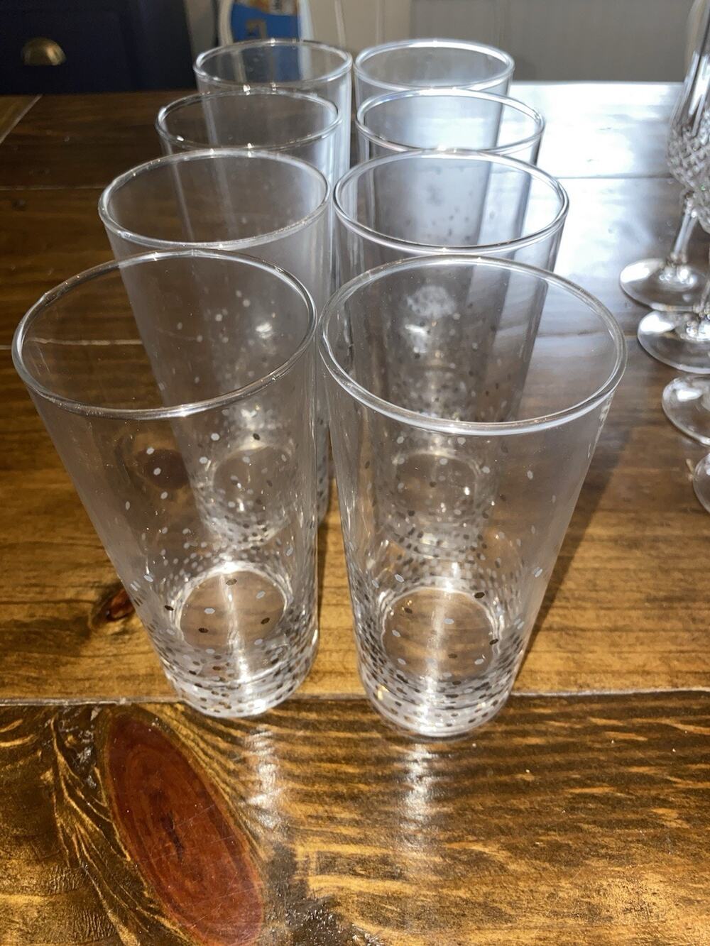 Gold, Silver And White Confetti Cocktail Glasses - Set Of 8